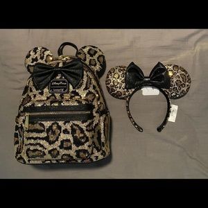 Disney Animal Kingdom Leopard / Cheetah Sequin Mini Backpack Loungefly and Ears